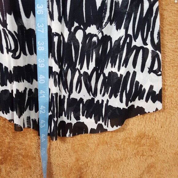 TAHARI Womens Dress Small Black White Fit Flare A-Line Sundress Midi Stretch - Picture 3 of 10